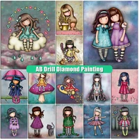 5d ab diamond painting cartoon girls diy full drill mosaic square round diamont embroidery animal doll pictures home decor gift