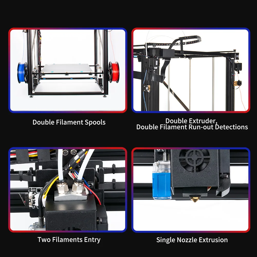 Tronxy X5SA-500-2E DIY 3D принтер Cyclops 2 в 1 Out двойной экструдер 75 мм PLA большой Принтер