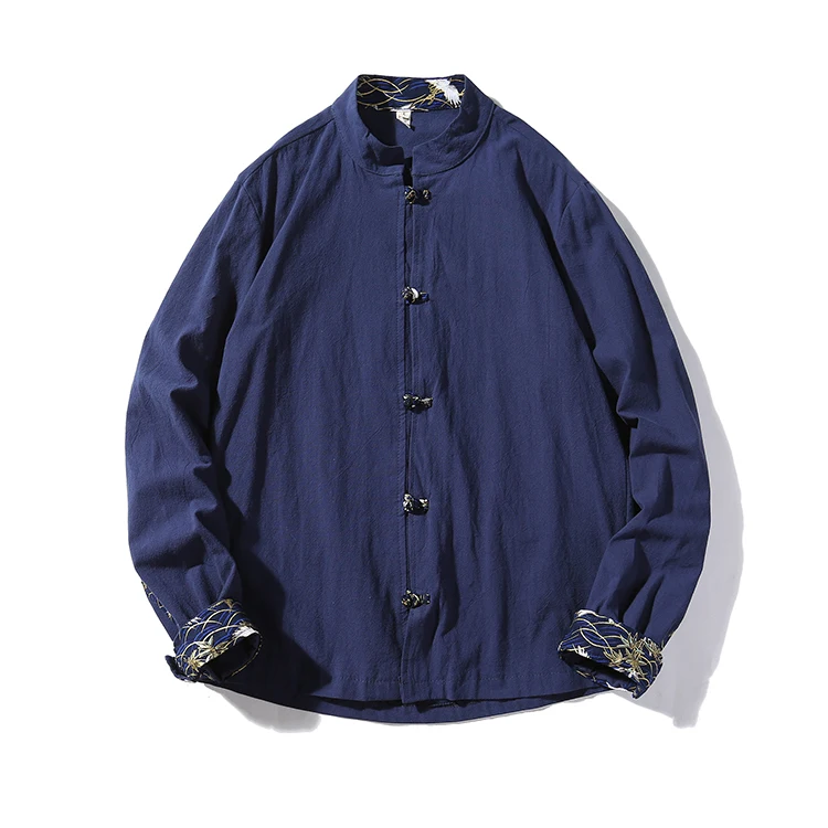 Sinicism Store мужские хлопковые льняные повседневные рубашки с пряжкой однотонные