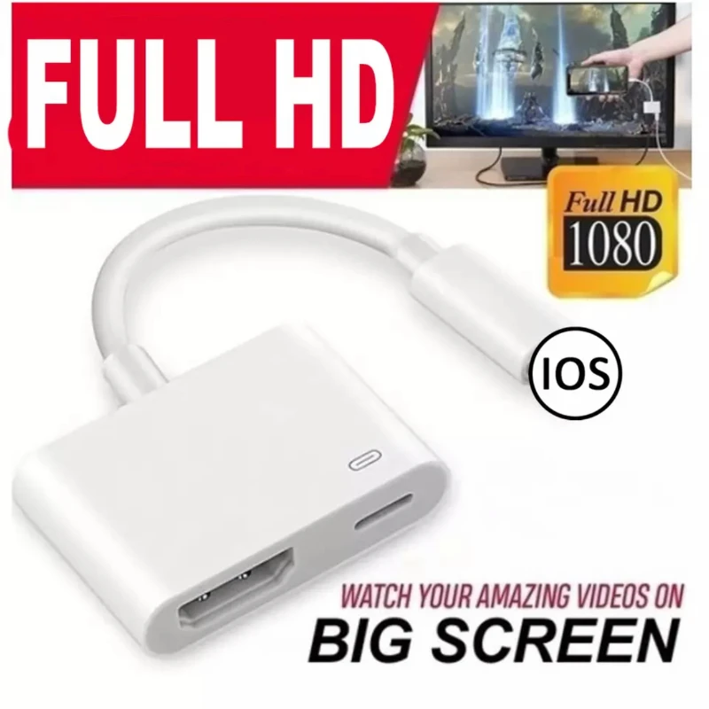 

Lighting AV HDMI/HDTV TV Digital Cable Adapter for IPhone Ipad Apple Mobile Phone To TV The Same Screen HDMI Cables Compatible