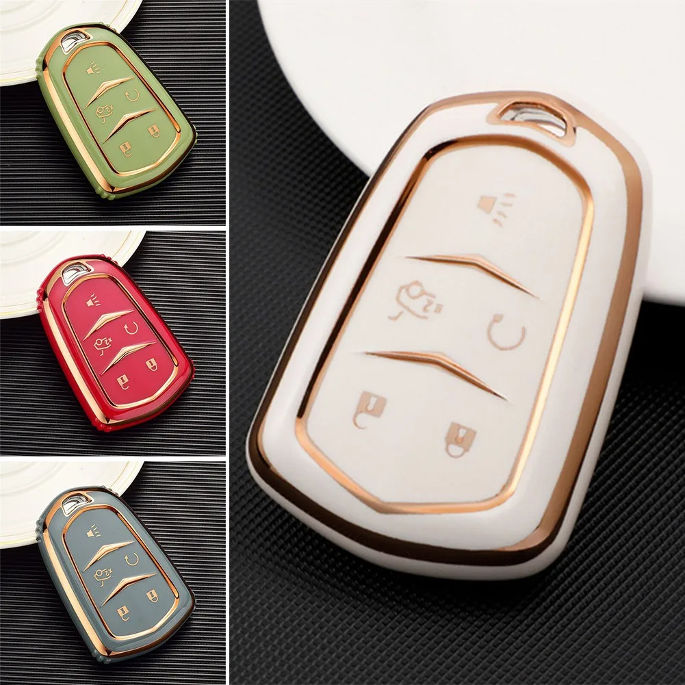 

Car Interior Products Soft TPU Key Fob Case Cover For Cadillac ATS CTS CT6 XTS XT5 ELR SRX Escalade Equippments High Quality