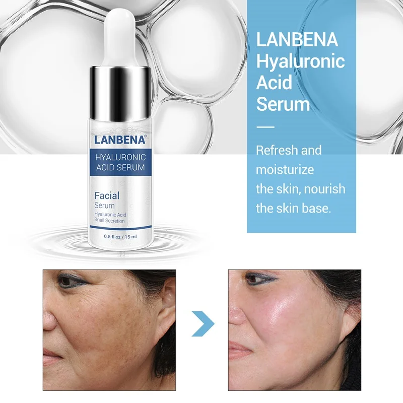 

LANBENA Hyaluronic Acid Face Serum Nourish Moisturizing Acne Treatment Repair Skin Care Oil-Control Whitening Facial Essence