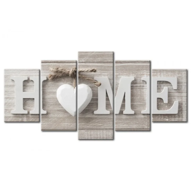 Дом Любовь Семья 5 Панель Холст стены Искусство домашний декор плакат картина