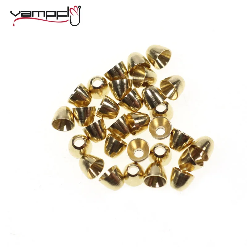 

30pcs Salmon Bass Trout Lure Making Material Brass Conehead For Tube Fly Streamer Saltwater Flies Tying Material