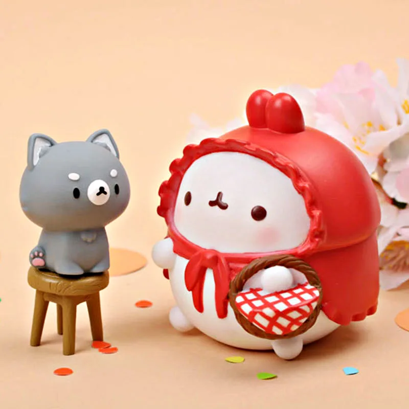 

Molang Rabbit Cartoon Handmade Potato Rabbit Blind Box Moe Wave Rabbit Lovely Girl Heart Decorations for Home Kawaii Accessories