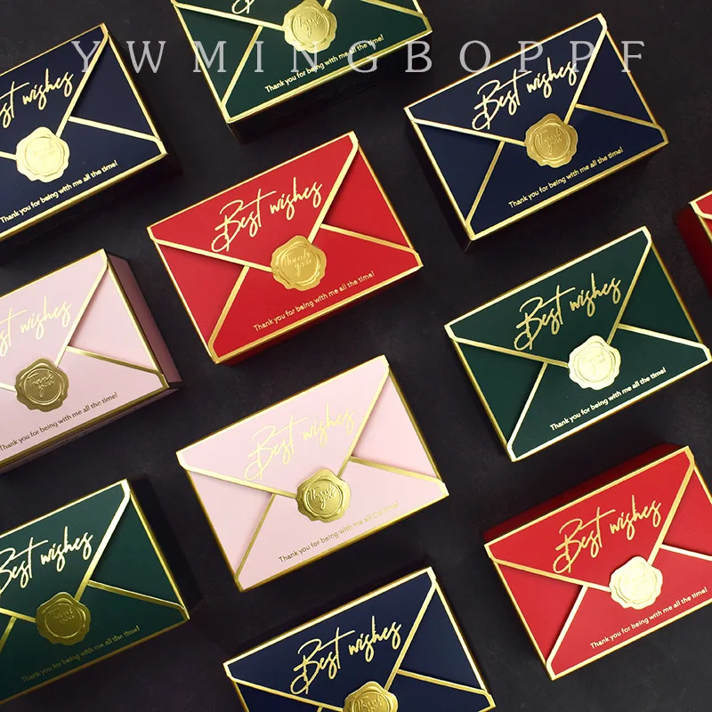 Коробка конфет текстовая &quotнаилучшие пожелания&quot Прямоугольная форма конверта