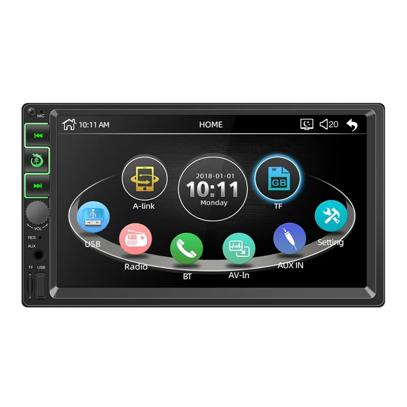 

Автомагнитола 2 Din с экраном 7 дюймов, Mp5, Bluetooth, Fm, Aux, Usb, Sd-карта