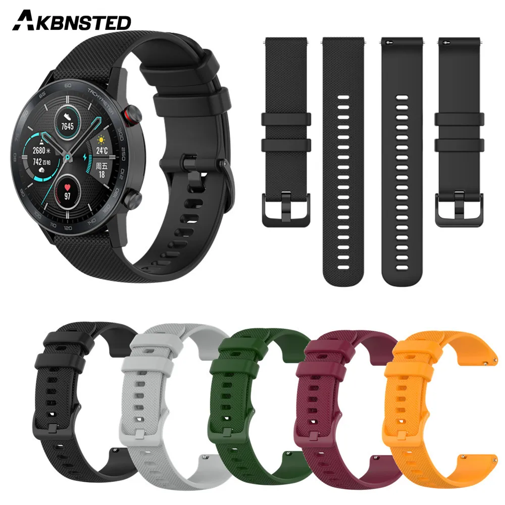 22 мм ремешок для часов Honor Magic 2 46 силиконовый смарт-ремешок спортивный Amazfit GTR 2/2e/GTR