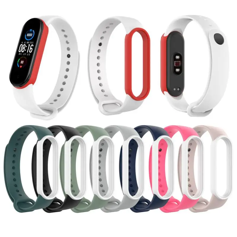 

Ремешок для Mi Band 5 Xiaomi 5 NFC, сменный спортивный смарт-браслет, сменный ремешок из ТПУ контрастных цветов