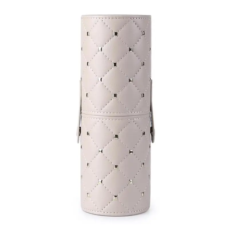 L Beige 23x8cm Модный держатель для макияжа, чехол из искусственной кожи, дорожная подставка для ручек, для хранения, косметические кисточки, кисточки в сумке, органайзер, инструменты для макияжа - Цвет: L Beige 23x8cm