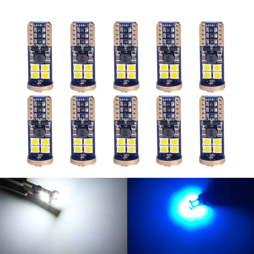 W5W T10 светодиодный OBC Canbus 12 SMD 3030 ошибок 168 194 лампа для салона автомобиля купольная