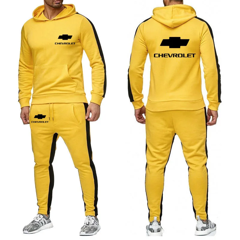 

2021New Men's tracksuit Chevrolet car logo Print High Quality Casual Men's Hoodie pullover Fashion Pure cotton Men's sports suit