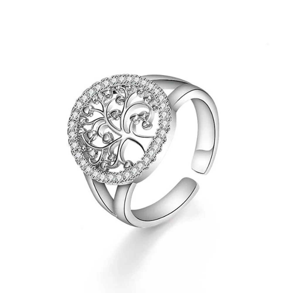 

Silver Color Women's Ring Tree Of Life Adjustable Rings Trend Jewelry for Women Female 2022 Gifts Free shipping