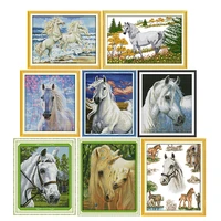 white dragon horse series counted cross stitch kits 11ct14ct printed pattern crafts dmc sewing needlework embroidery sets decor