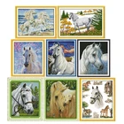 Набор для вышивки крестом, белый дракон, лошадь, 11CT14CT