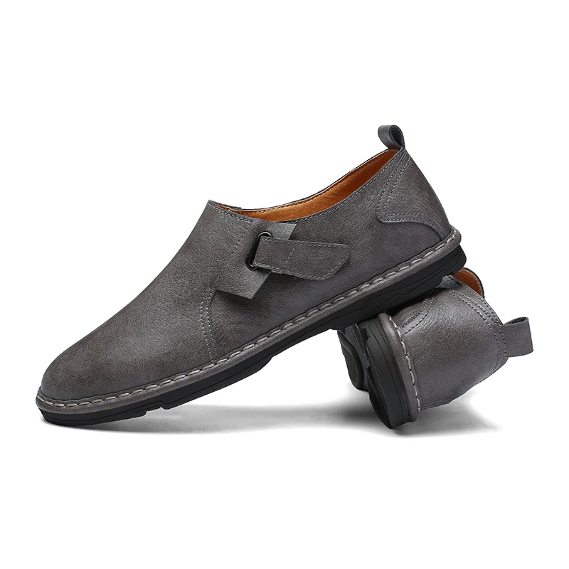 Мокасины мужские из натуральной кожи туфли для вождения без застежки мягкие