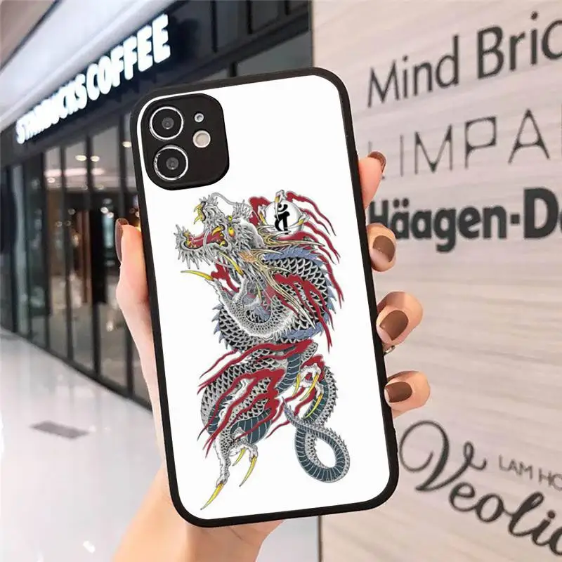 

Flower dragon snake Phone Case matte transparent For iphone 7 8 11 12 plus mini x xs xr pro max cover
