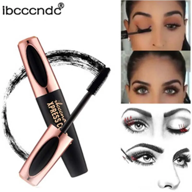 

4D Make up Mascara curling length Silk Fiber Lash Waterproof Luxuriously Longer Thicker Voluminous Eyelashes