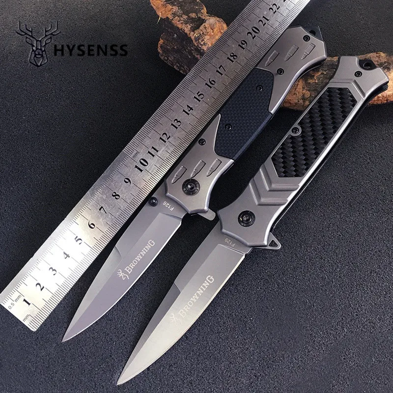 

Hysenss F126 Tactical Folding Knife Portable High Hardness Knives for Hunting Camping Survival Outdoor Carbon Fiber /G10 Handle