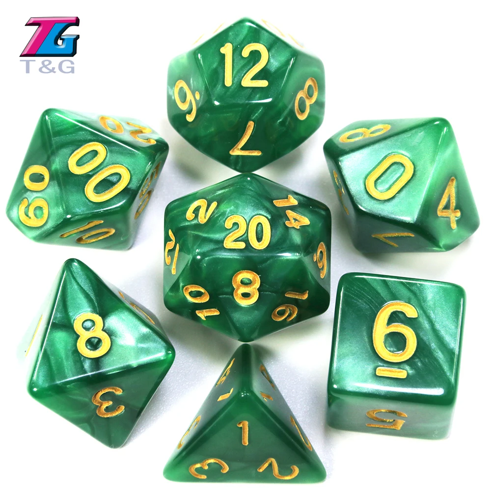 56 PCS/set Dice Marble Effect with Bag D4-D20 Polyhedral RPG Game | Спорт и развлечения