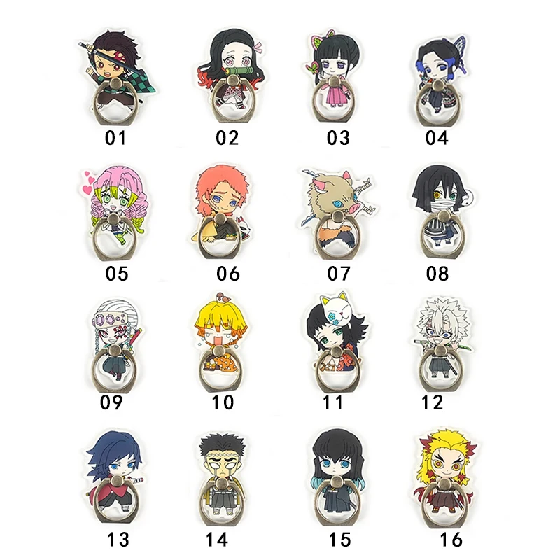 

Anime Demon Slayer: Kimetsu No Yaiba Phone Holder Kamado Tanjirou Kawaii Fun Phone Stand Acrylic Mobile Phone Finger Ring Holder