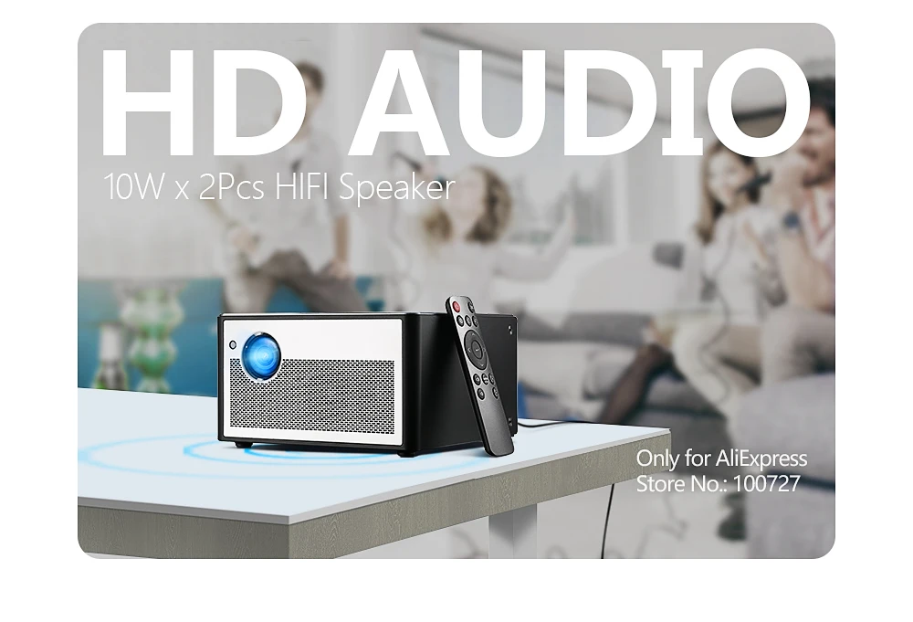 VIVIBRIGHT умный проектор H1, 1300 ANSI люмен. Память: 2G+ 16G. Android, wifi, HD in. Светодиодный мини-проектор. 1080P домашний кинотеатр