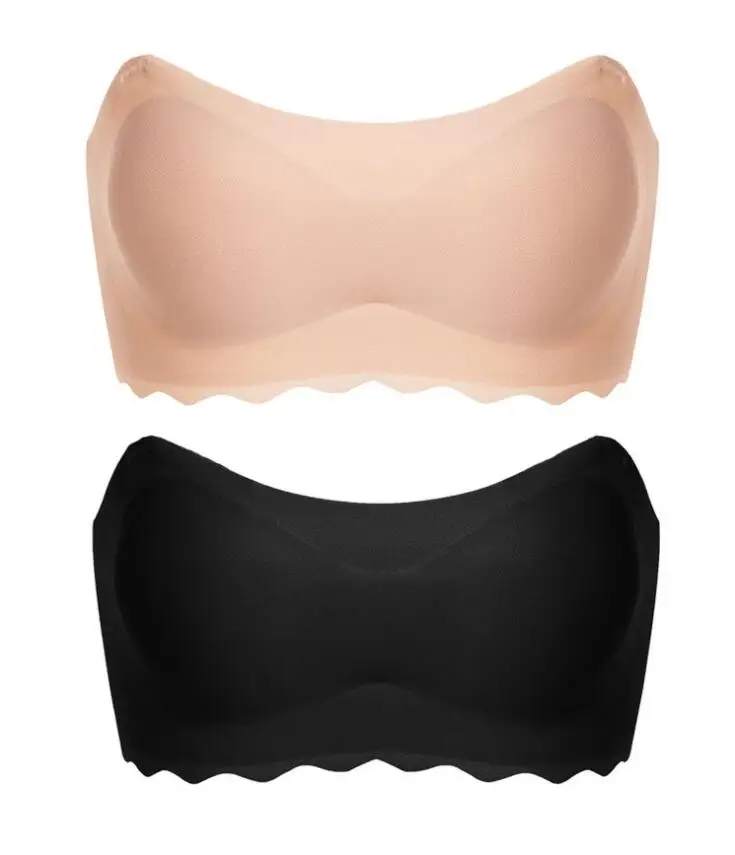 

Push Up Large Plus Size Strapless Bra Thin Antiskid Wire Free Full Cup Seamless For Big Chest Women Bras B C D C111