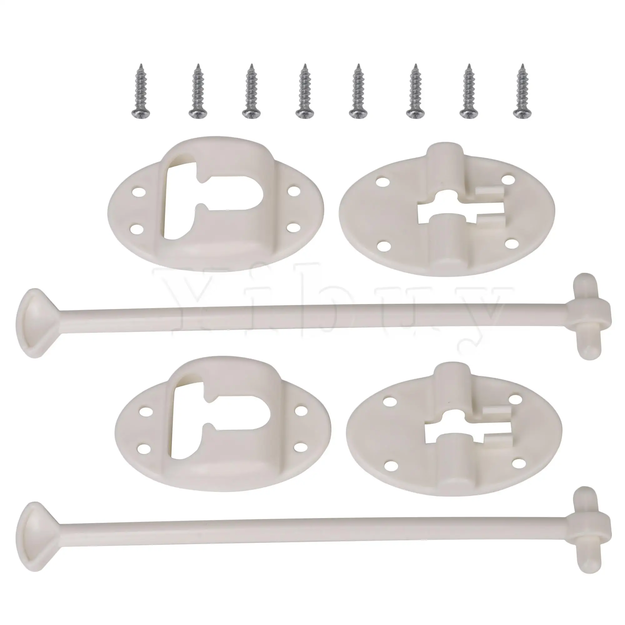 

2x T-Style Door Catch Latch Holder Motor-home Camper Trailer Door White