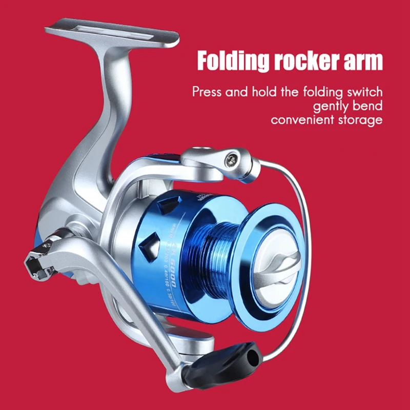 Спиннинговая катушка AK Max Drag 5 кг Катушка для рыбалки 2: 1 металлическая передача