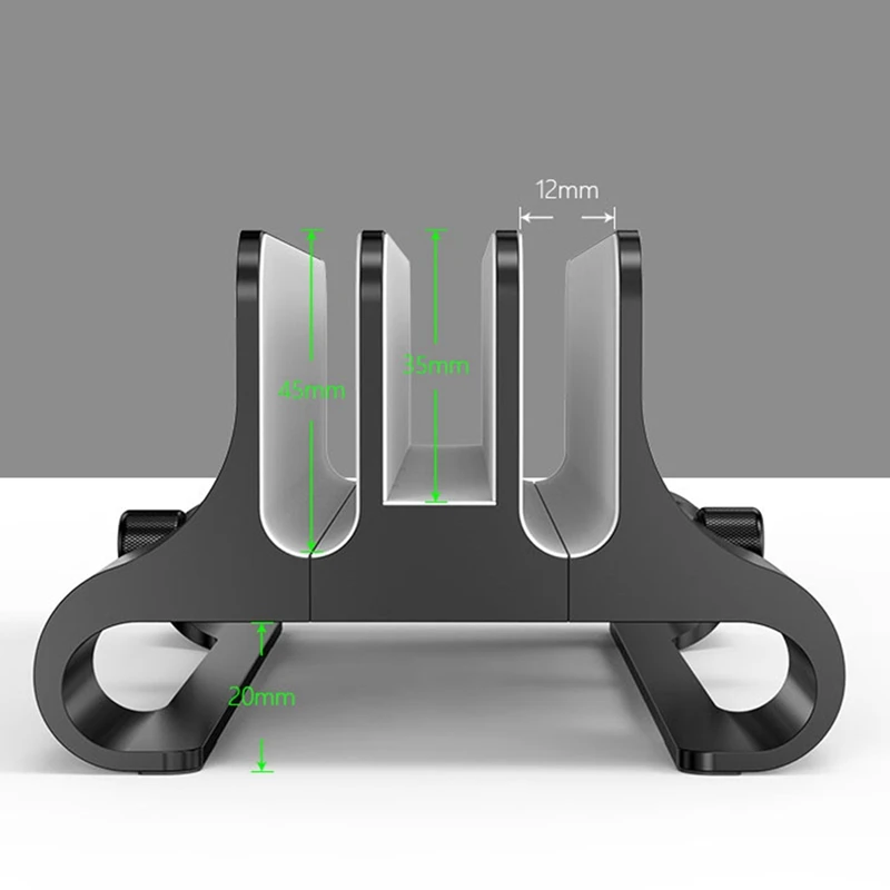 

Vertical Laptop Stand 3 Slots Space-Saving Aluminum Desktop Stand Holder with Adjustable Dock Size for