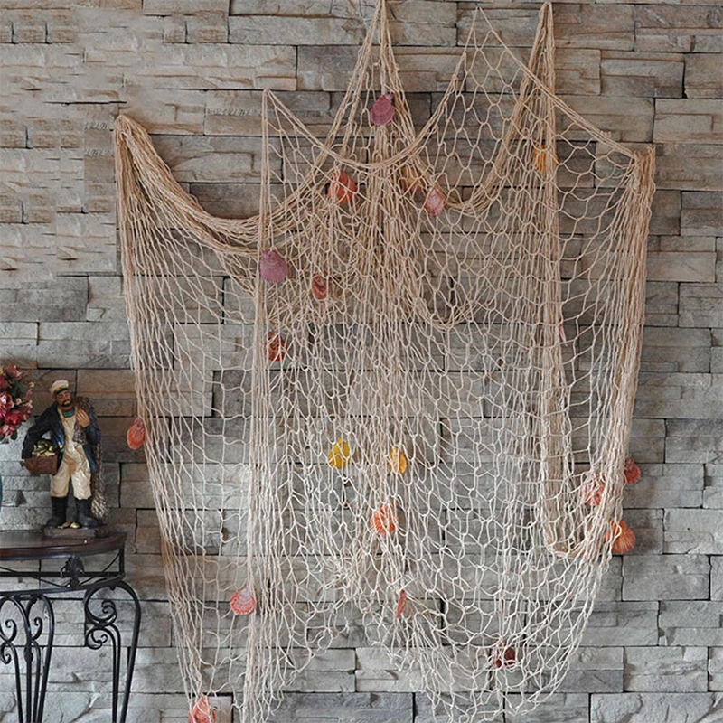 Настенная искусственная рыболовная сеть 1x2 м ракушки для морской вечевечерние