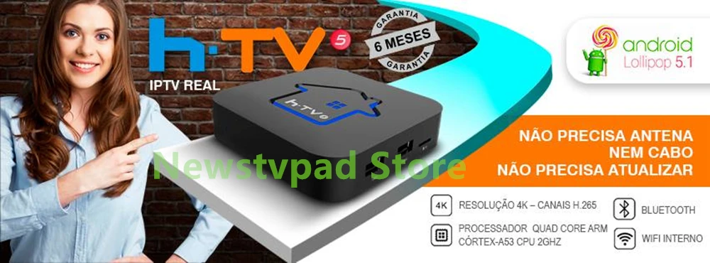 Коробка HTV 5 brasil BOX H tv 6 B tv Бразильский Португальский ТВ Интернет-потоковая коробка Live IP tv кино коробка HTV 6 Бразилия 4K медиаплеер