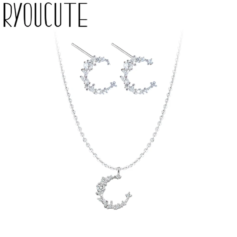 Модные свадебные ювелирные наборы для невесты Серебристые серьги со стразами