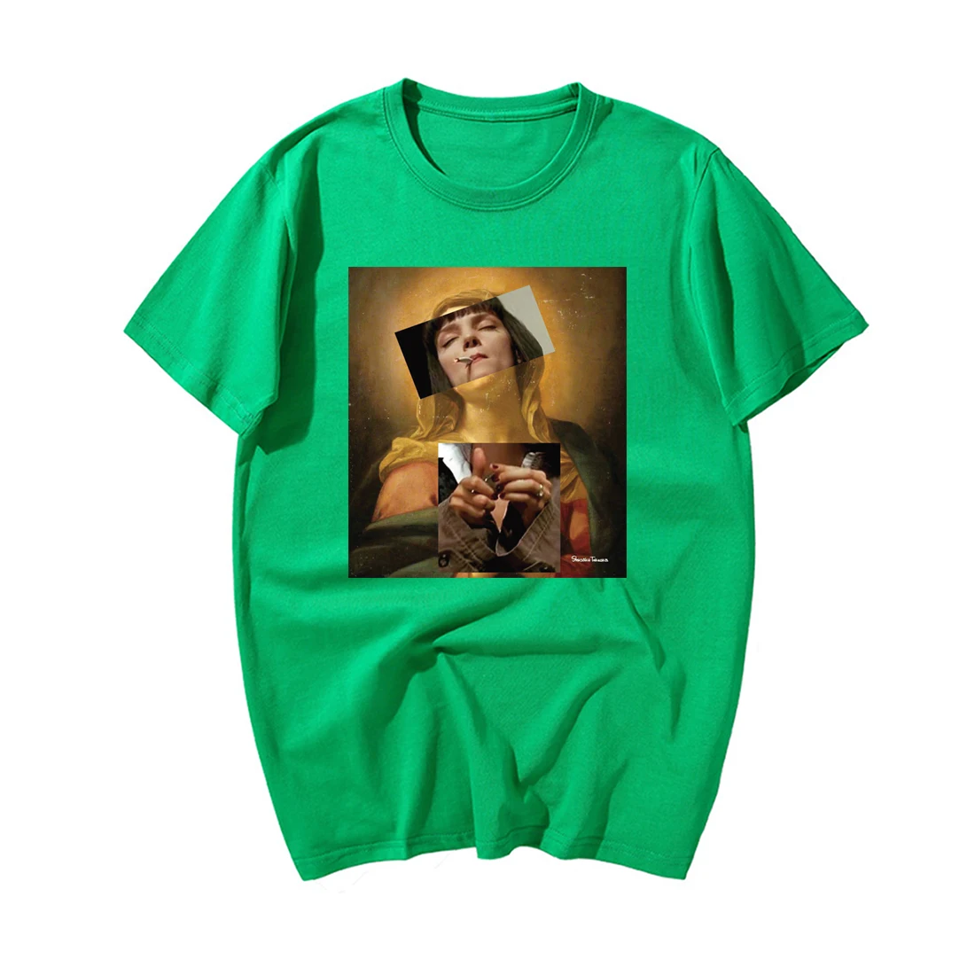 Забавная Футболка с принтом Девы Марии мужская мода 2019 летние хип-хоп топы