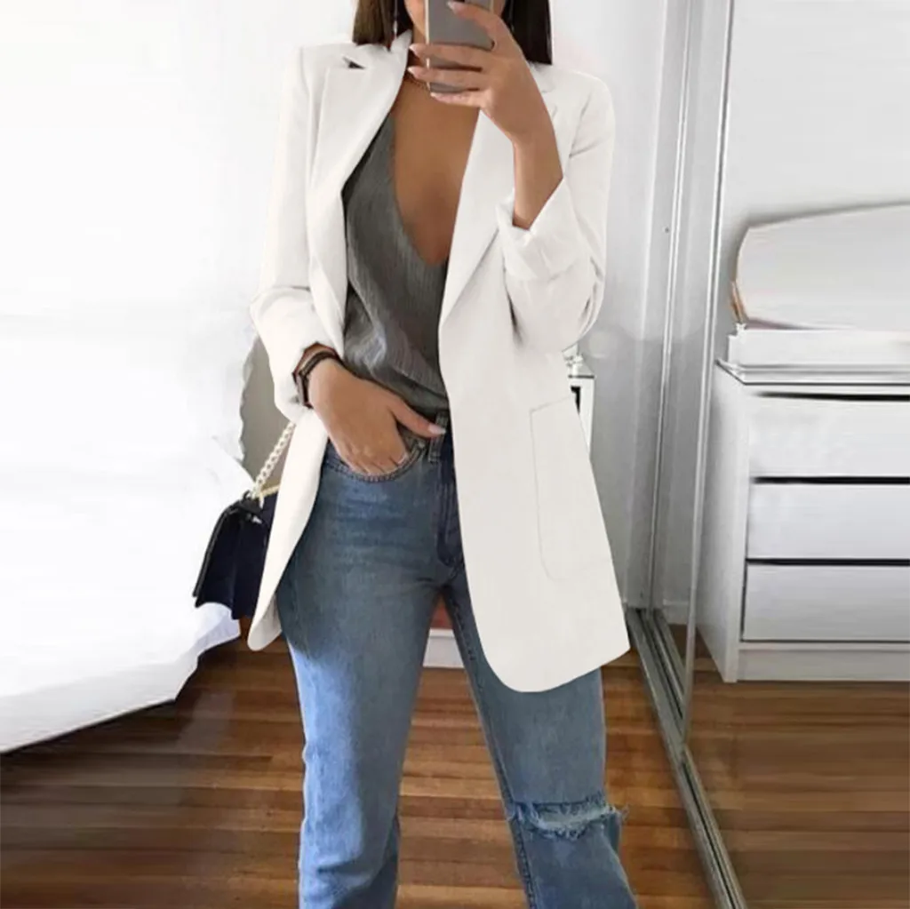 JAYCOSIN 2019 New Fashion Women Ladies Cardigans Suit Long Jacket Coat Business Sleeve Outwears Office Lady Plus Size S-5XL | Женская