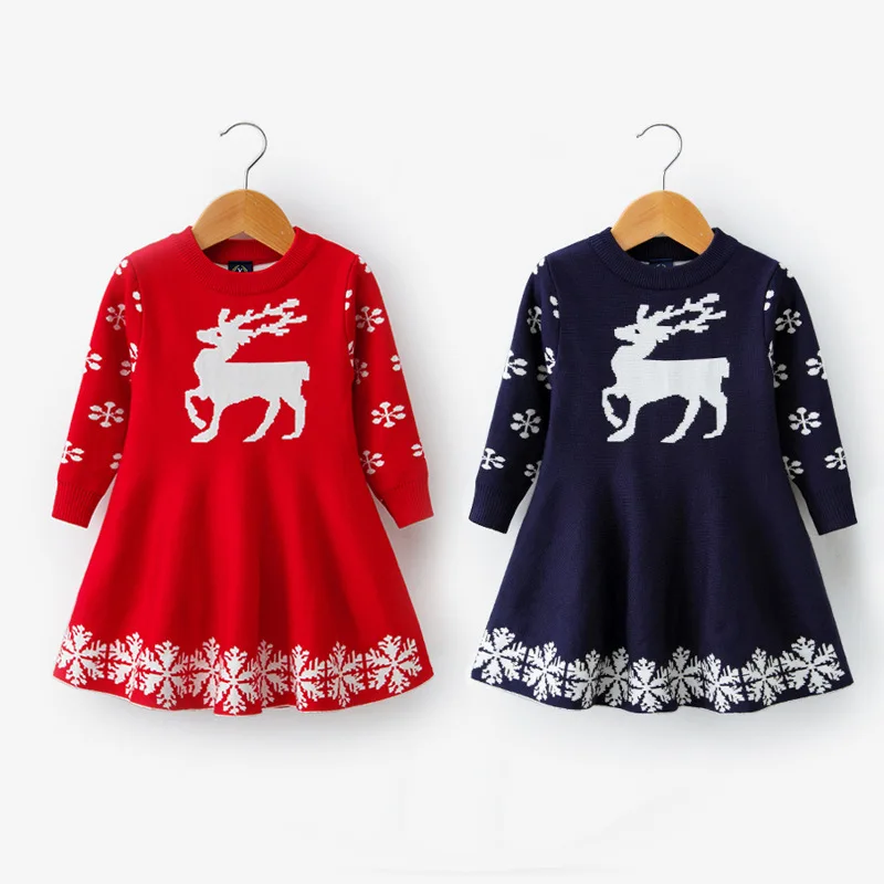 

Зима 2021, вязаное шифоновое платье для девочки, Рождественская вечеринка, детская одежда с длинным рукавом, Детские платья для девочек, Новог...