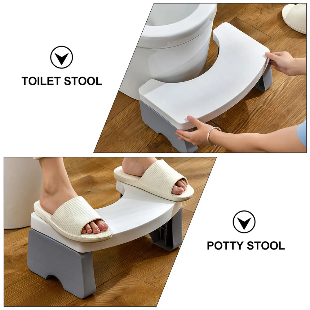

1Pc Bathroom Thicken Footstool Simple Toilet Stool Home Stool White