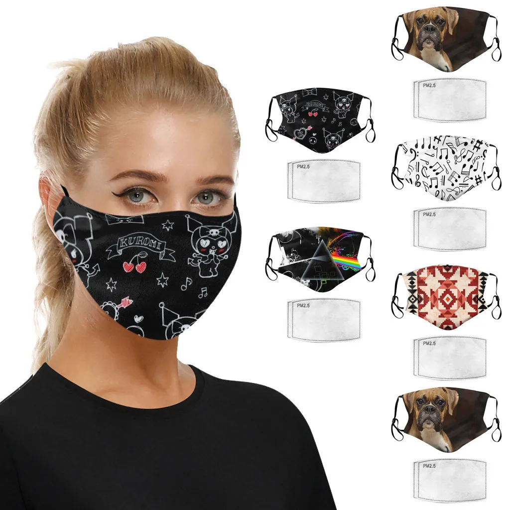 Хлопковая смываемая маска с цветочным принтом для лица изображением рта PM2.5