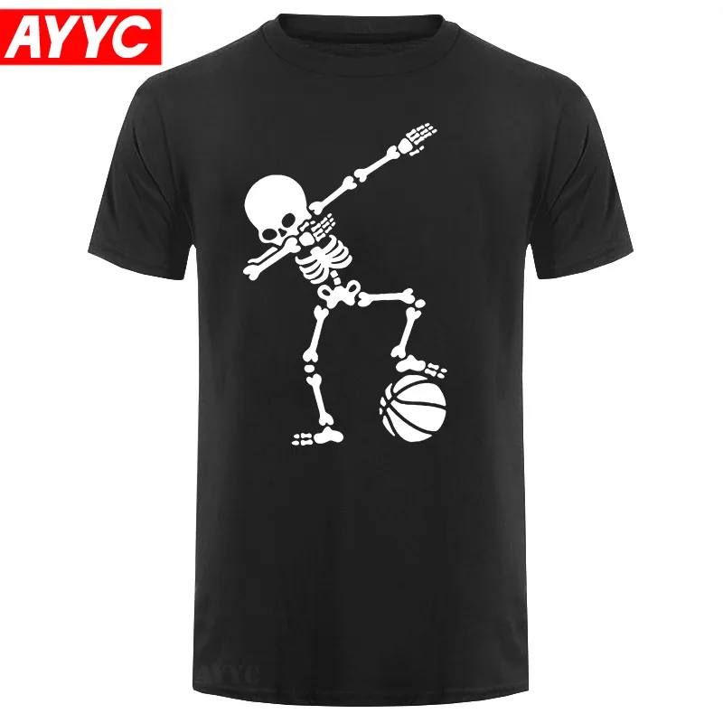 

Футболка мужская с забавным принтом, тенниска в стиле хип-хоп, повседневная майка для баскетбола с короткими рукавами, Драб, Драб, скелет, хл...