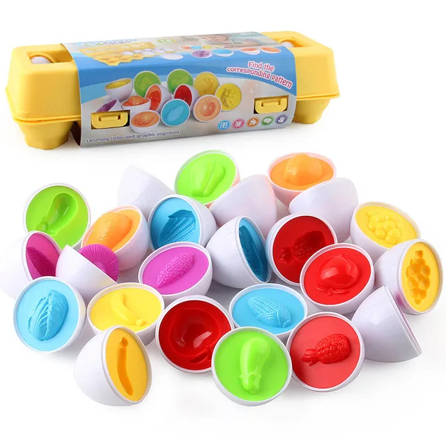 

12Pc Montessori Learning Education Math Toys Smart Eggs Plastic Screws 3D Puzzle Game Kids Baby Children Educational Toy Gifts