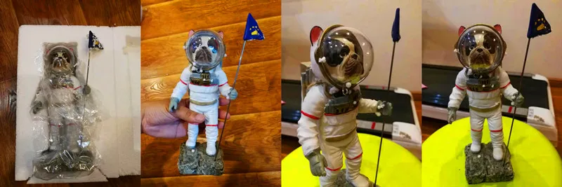 Космическая Аэрокосмическая собака смолы Животных Скульптура фигурка модель украшения дома аксессуары