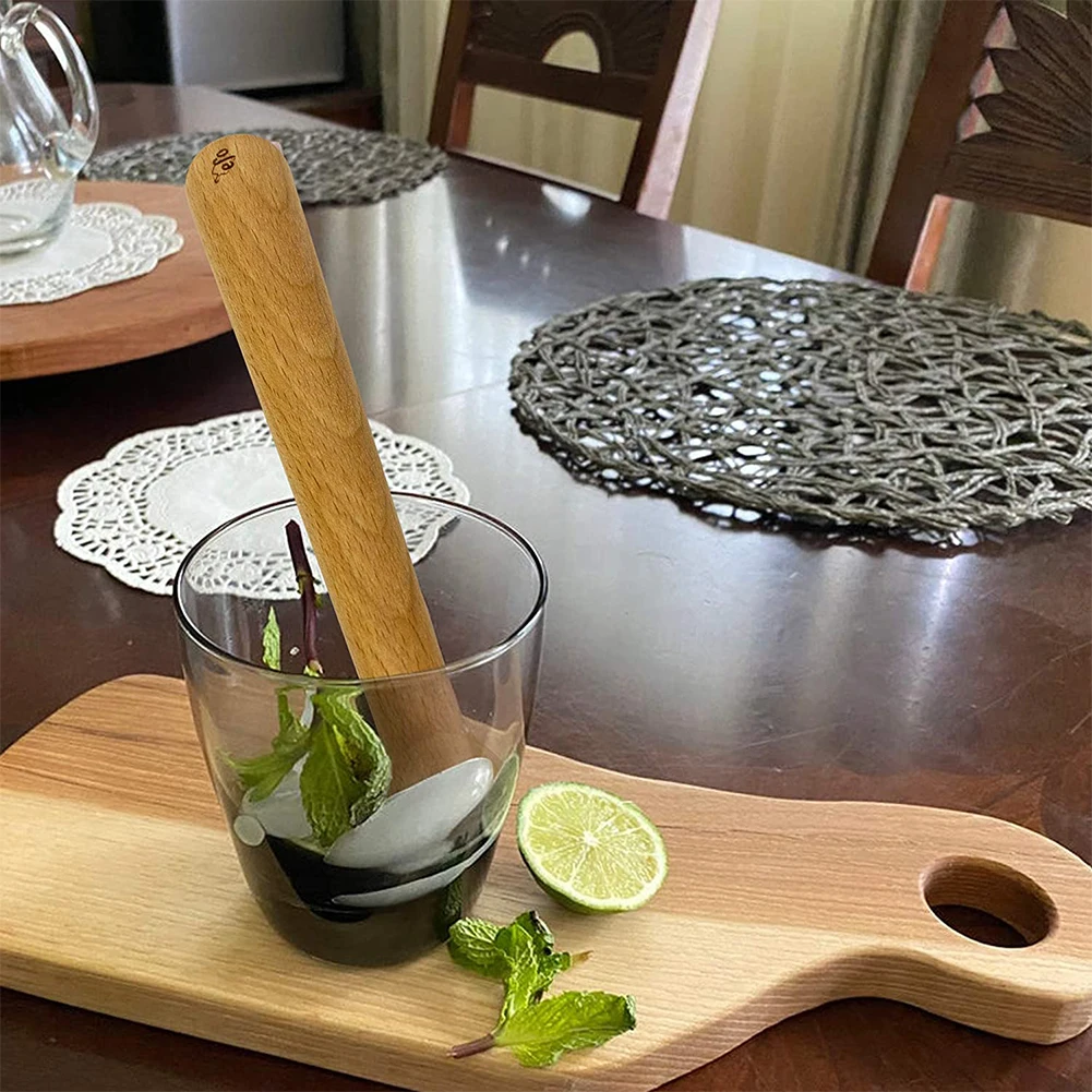 

Cocktail Muddler Bar Wooden Mojito Masher Ice Crusher Bartender Tool Juice Fruits Drinks Drink Shaker Muddler Wine Mixing Stick