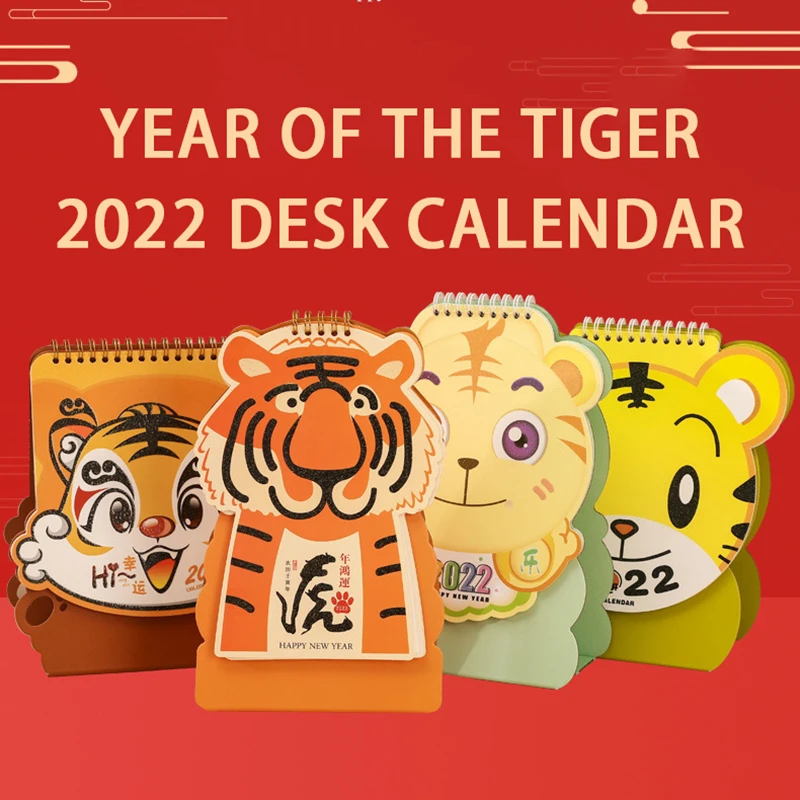

Customized Cartoon Cute Desk Calendar 2022 for The New Year Decorations of The Tiger Kawaii Office 365 Calendar