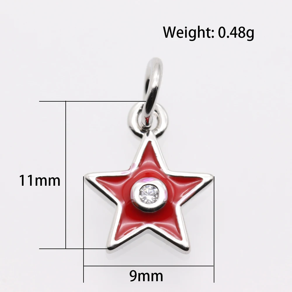 10 шт./упак. симпатичный стиль покрытием Циркон пентаграмма небольшой кулон для