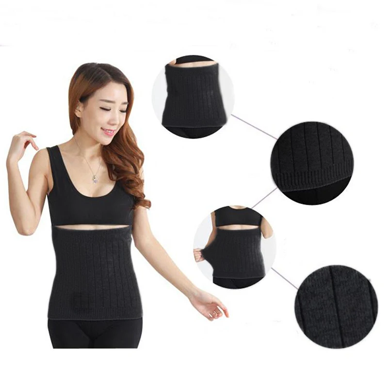 

Thicken Winter Cashmere Waist Belt for Women Thermal Belly Belt Elastic Lumbar Stomach Protecting Belt Back Support Brace Belts