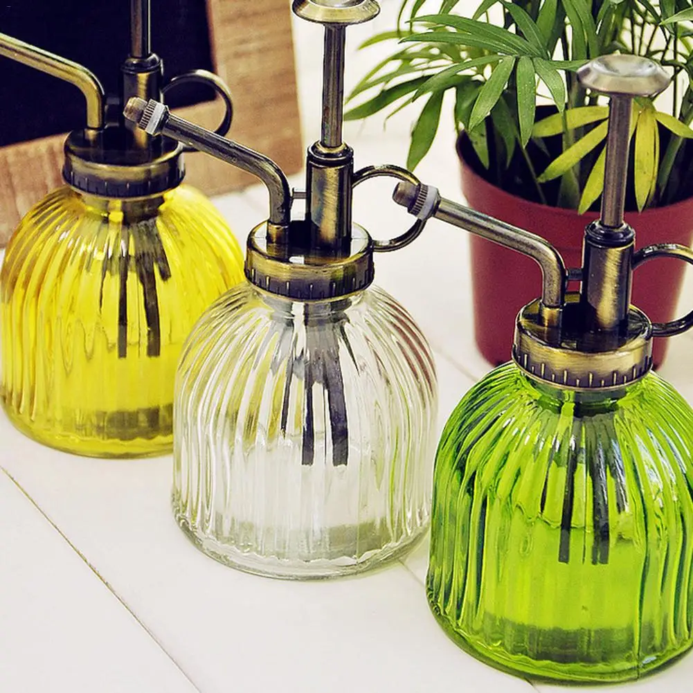 Retro Glass Watering Can Portable Kettle Gardening Tools Shower Water Pot Sprayer Bottle Green Plant Sprinkler | Дом и сад