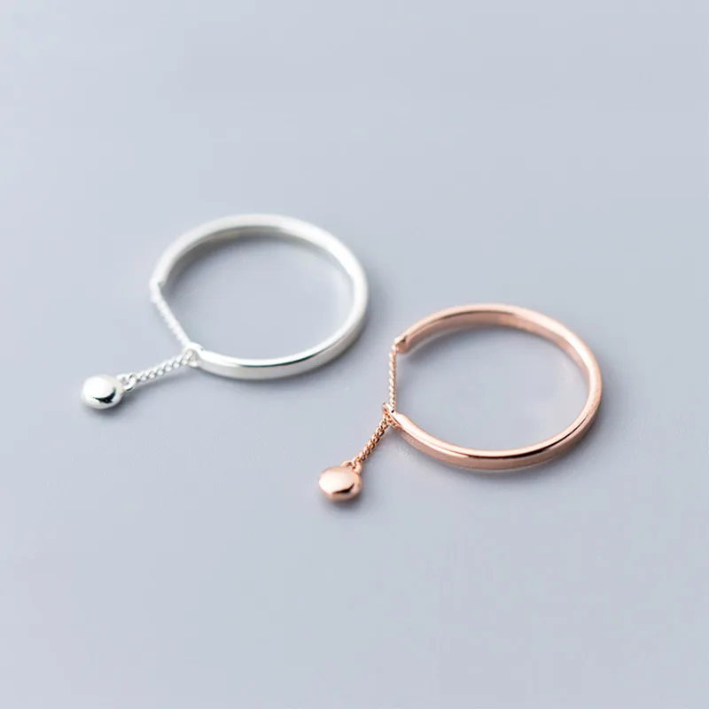 Женское кольцо из серебра 925 пробы с длинной цепочкой|Кольца| |