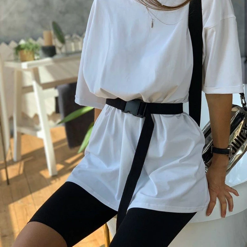 

Fashion White Khaki Women Summer Caual O Neck Short Sleeve Shirt Top Bodycon Shorts Bottom Suit Two Piece Sets Clothing 2020