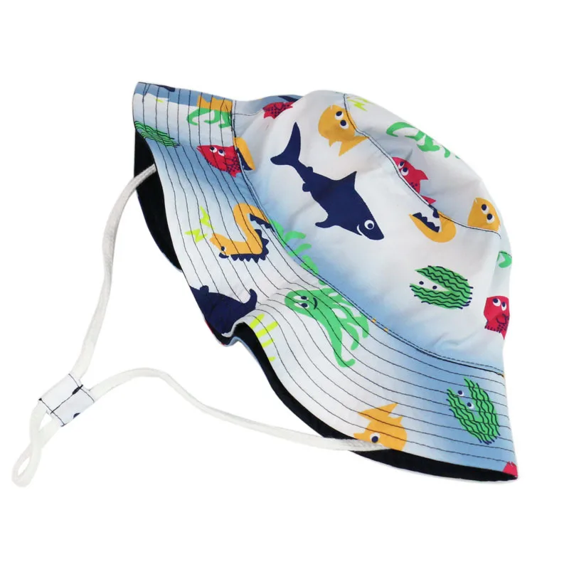 Панама с мультяшным принтом животных рыб акул летняя|Мужская панама| |