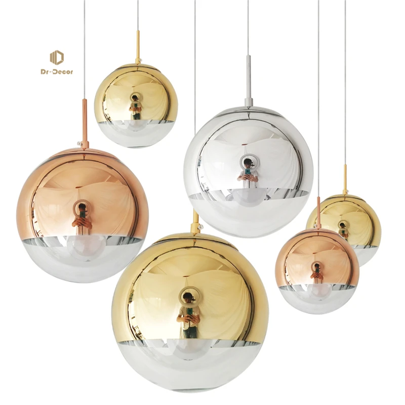 

Современные светодиодные подвесные светильники со стеклянными шариками, комнатный кухонный прикроватный светильник золотого цвета, освещ...